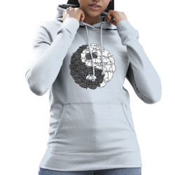Sweat femme à capuche bleu ciel Yin Yang Moutons (Mr Mouton,Humour)