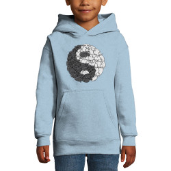 Sweat enfant à capuche bleu ciel Yin Yang Moutons (Mr Mouton,Humour)