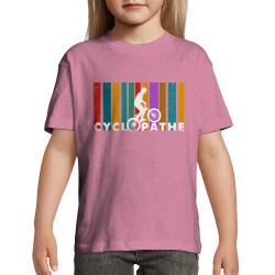 T-shirt enfant rose Cyclopathe (Gondrax,Vélo)
