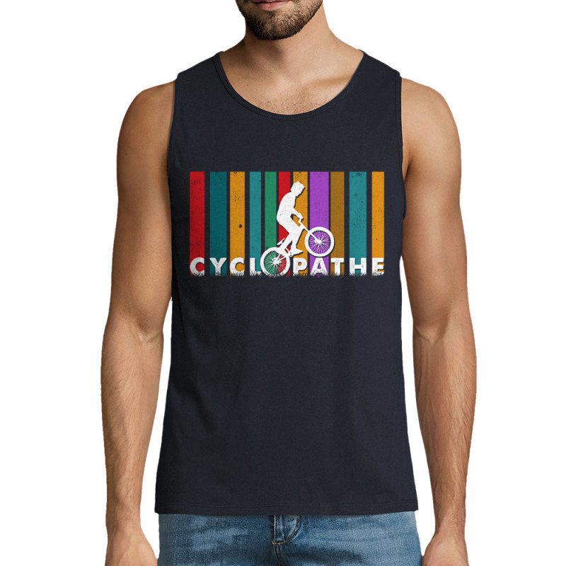 Débardeur homme bleu marine Cyclopathe (Gondrax,Vélo)