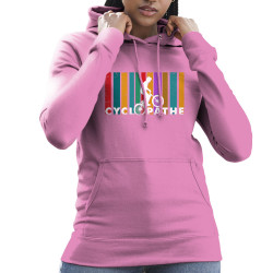 Sweat femme à capuche rose Cyclopathe (Gondrax,Vélo)