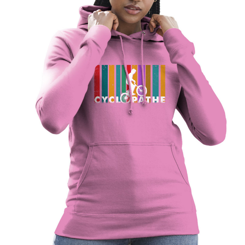 Sweat femme à capuche rose Cyclopathe (Gondrax,Vélo)