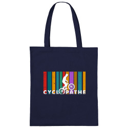 Sac shopping en toile bleu marine Cyclopathe (Gondrax,Vélo)