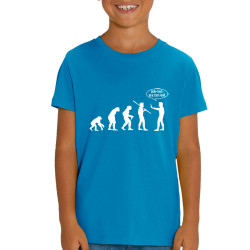 T-shirt enfant coton bio bleu azur Evolution foirée (Gondrax,Slogans engagés,Evolution)