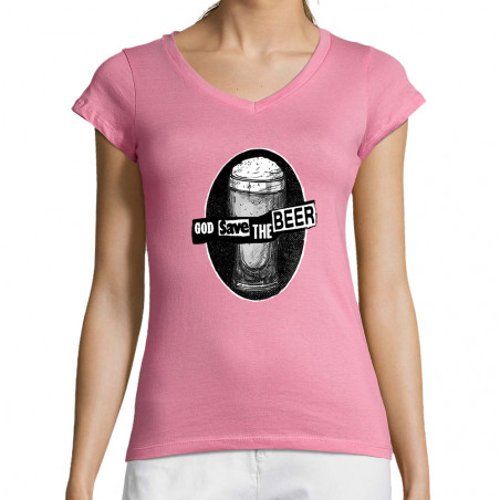 T-shirt femme col V "God...