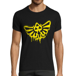 T-shirt homme fit noir Triforce Spray (Gondrax,Jeux Vidéo / Geek)