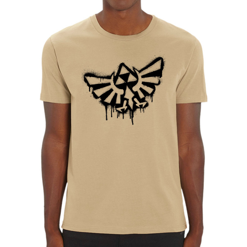 T-shirt homme coton bio naturel Triforce Spray (Gondrax,Jeux Vidéo / Geek)