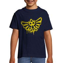 T-shirt enfant bleu marine Triforce Spray (Gondrax,Jeux Vidéo / Geek)