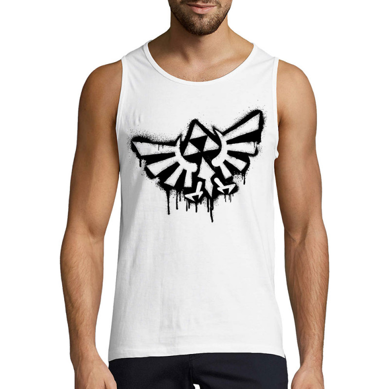 Débardeur homme blanc Triforce Spray (Gondrax,Jeux Vidéo / Geek)