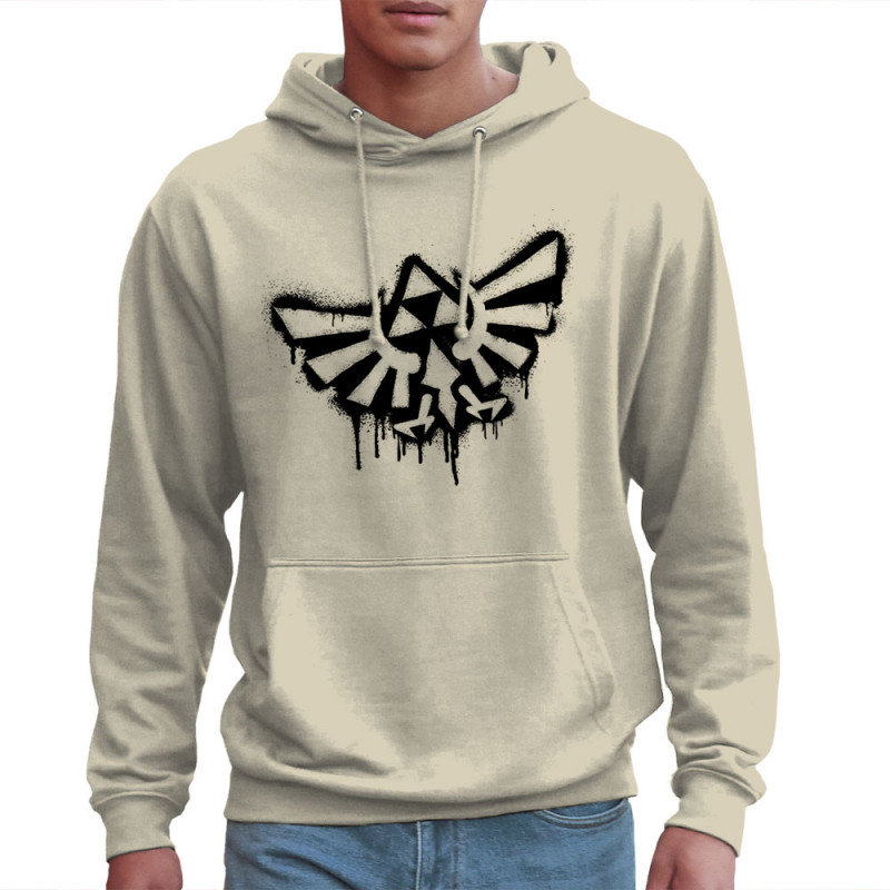 Sweat homme à capuche naturel Triforce Spray (Gondrax,Jeux Vidéo / Geek)