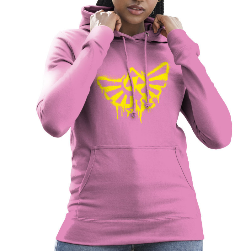 Sweat femme à capuche rose Triforce Spray (Gondrax,Jeux Vidéo / Geek)