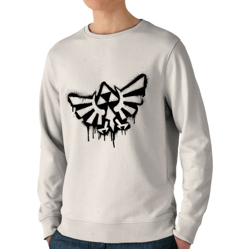 Sweat homme bio col rond naturel Triforce Spray (Gondrax,Jeux Vidéo / Geek)