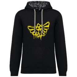 Sweat capuche à motifs unisexe noir et têtes de mort mexicaines Triforce Spray (Gondrax,Jeux Vidéo / Geek)