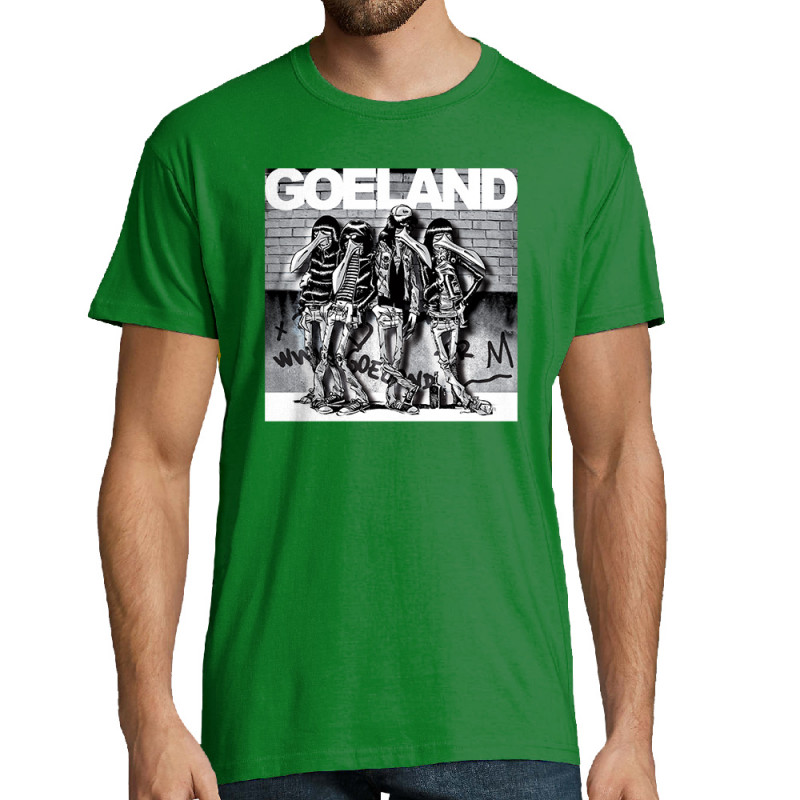 Tee-shirt homme vert prairie Goeland Ramones (Goéland,Animaux)