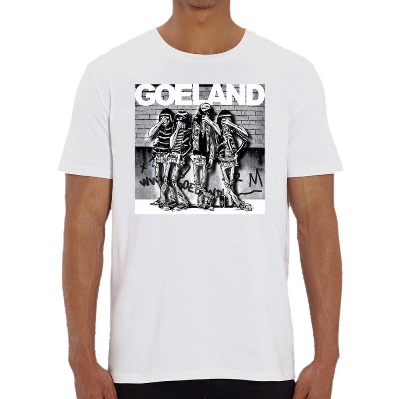 T-shirt homme coton bio blanc Goeland Ramones (Goéland,Animaux)