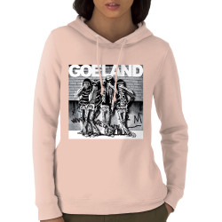 Sweat femme à capuche coton bio rose clair Goeland Ramones (Goéland,Animaux)