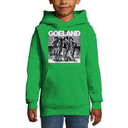 Sweat enfant à capuche vert prairie Goeland Ramones (Goéland,Animaux)
