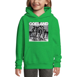 Sweat enfant à capuche vert prairie Goeland Ramones (Goéland,Animaux)