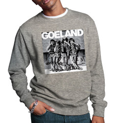 Sweat homme col rond gris chiné Goeland Ramones (Goéland,Animaux)