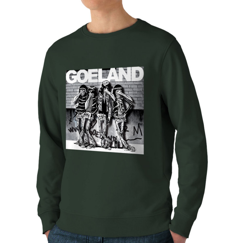 Sweat homme bio col rond vert foncé Goeland Ramones (Goéland,Animaux)