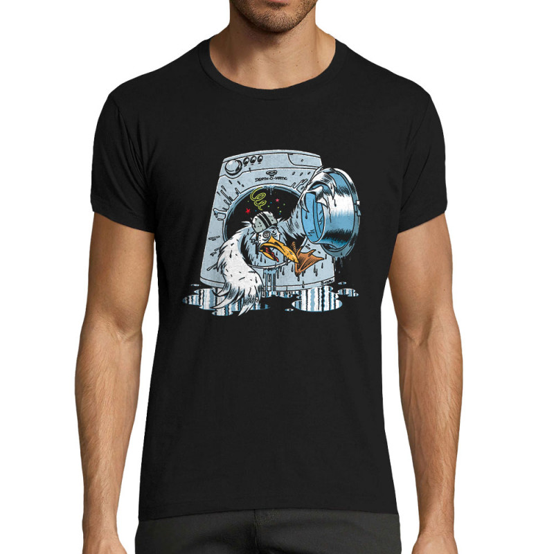 T-shirt homme fit noir Goéland Death-o-matic (Goéland,Animaux)