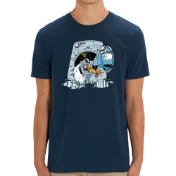 T-shirt homme coton bio bleu marine Goéland Death-o-matic (Goéland,Animaux)