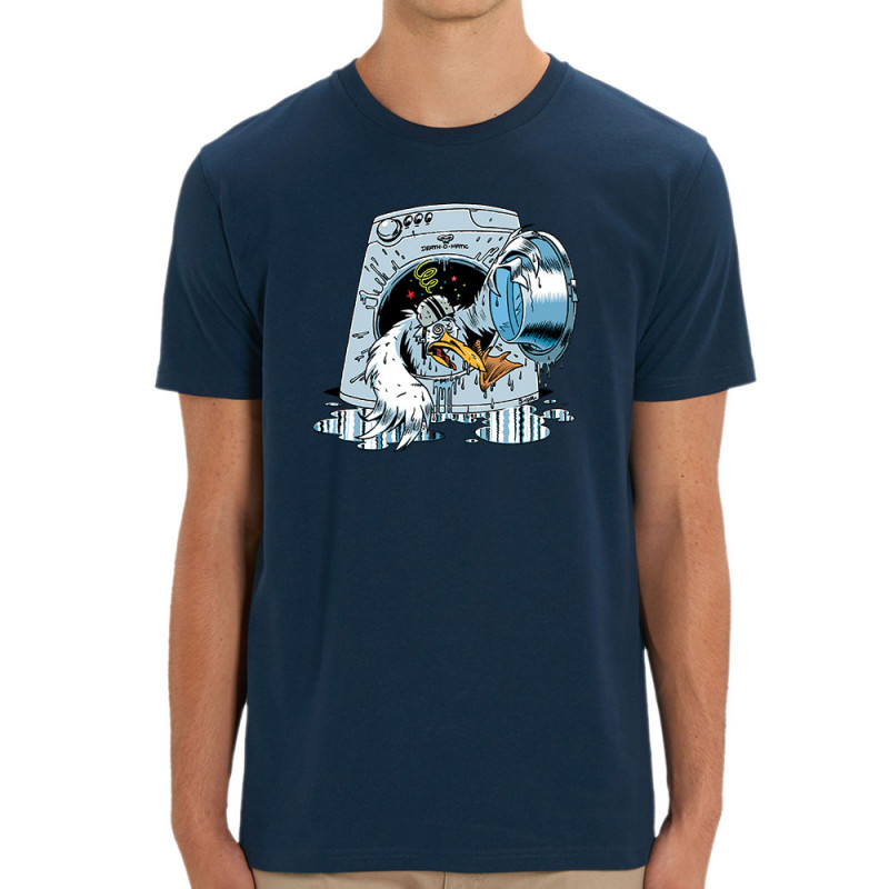 T-shirt homme coton bio bleu marine Goéland Death-o-matic (Goéland,Animaux)
