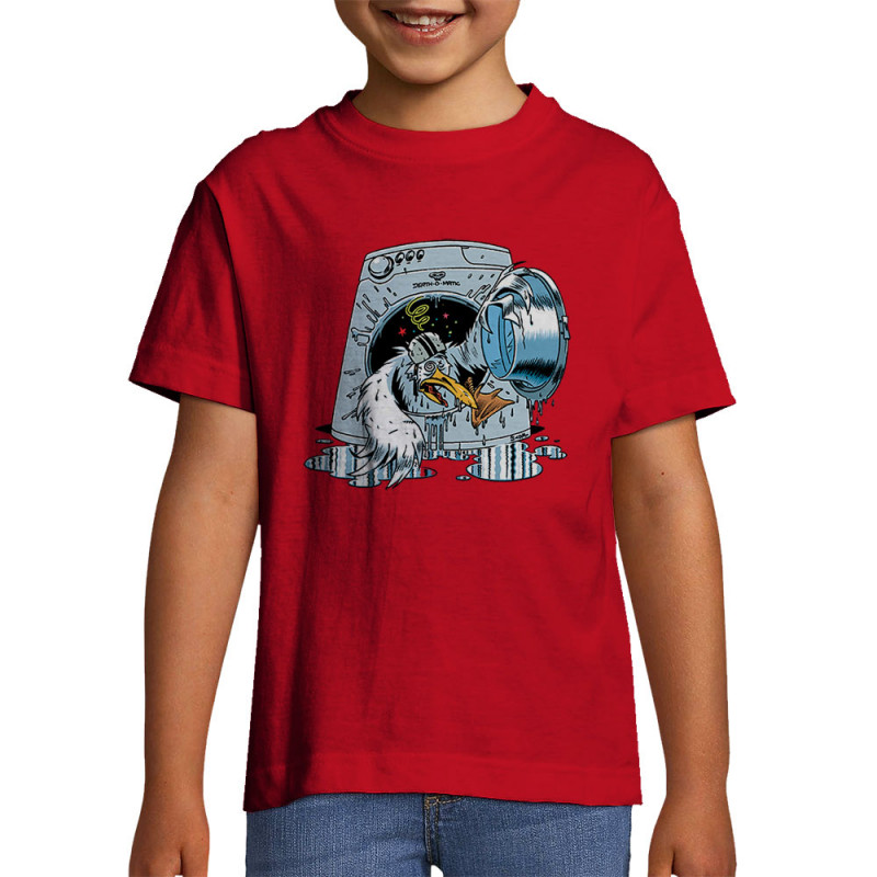 T-shirt enfant rouge Goéland Death-o-matic (Goéland,Animaux)