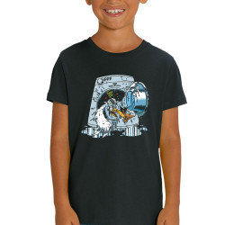 T-shirt enfant coton bio noir Goéland Death-o-matic (Goéland,Animaux)