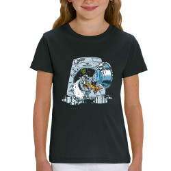 T-shirt enfant coton bio noir Goéland Death-o-matic (Goéland,Animaux)