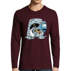 T-shirt homme manches longues bordeaux Goéland Death-o-matic (Goéland,Animaux)