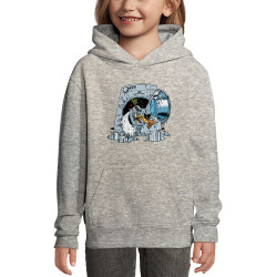 Sweat enfant à capuche gris chiné Goéland Death-o-matic (Goéland,Animaux)