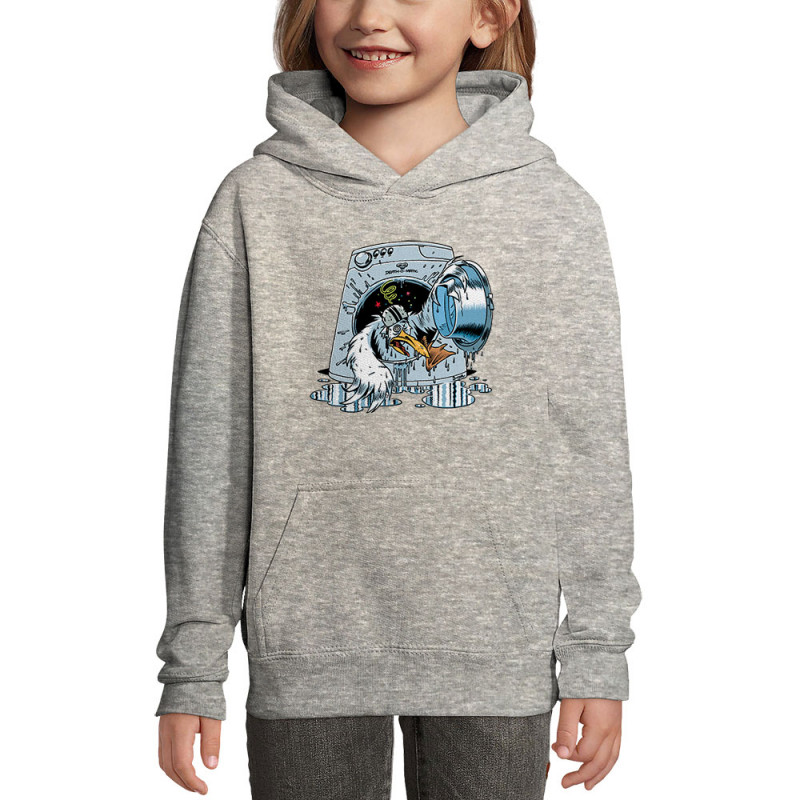 Sweat enfant à capuche gris chiné Goéland Death-o-matic (Goéland,Animaux)