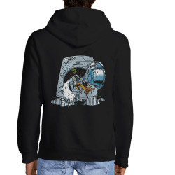 Sweat homme à capuche zippé noir Goéland Death-o-matic (Goéland,Animaux)