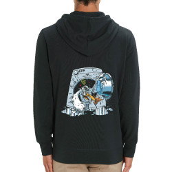 Sweat homme zippé à capuche coton bio noir Goéland Death-o-matic (Goéland,Animaux)