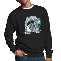 Sweat homme col rond noir Goéland Death-o-matic (Goéland,Animaux)