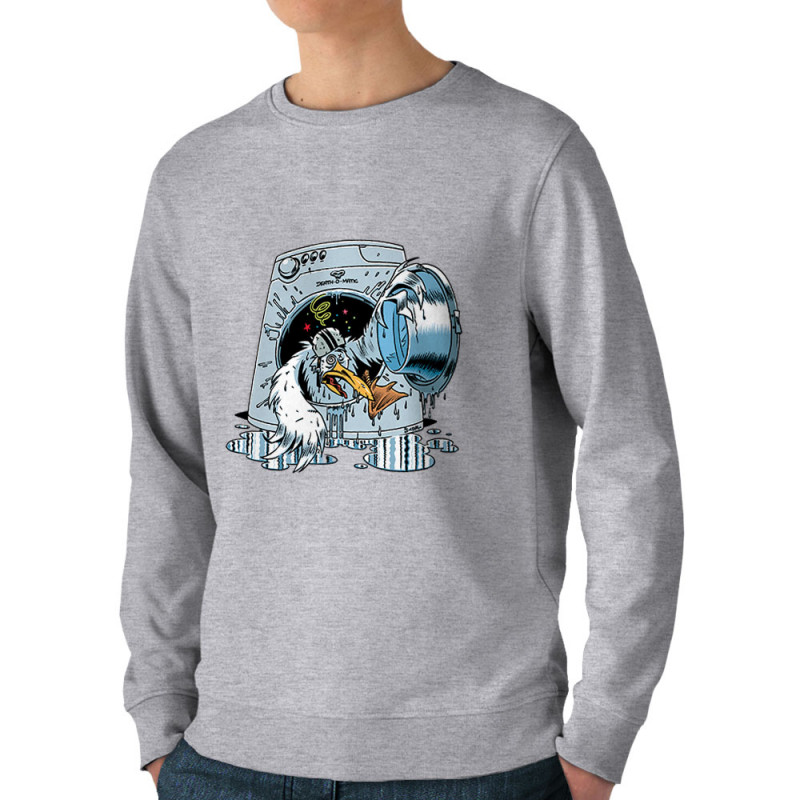 Sweat homme bio col rond gris chiné Goéland Death-o-matic (Goéland,Animaux)