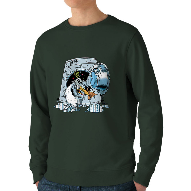 Sweat homme bio col rond vert foncé Goéland Death-o-matic (Goéland,Animaux)