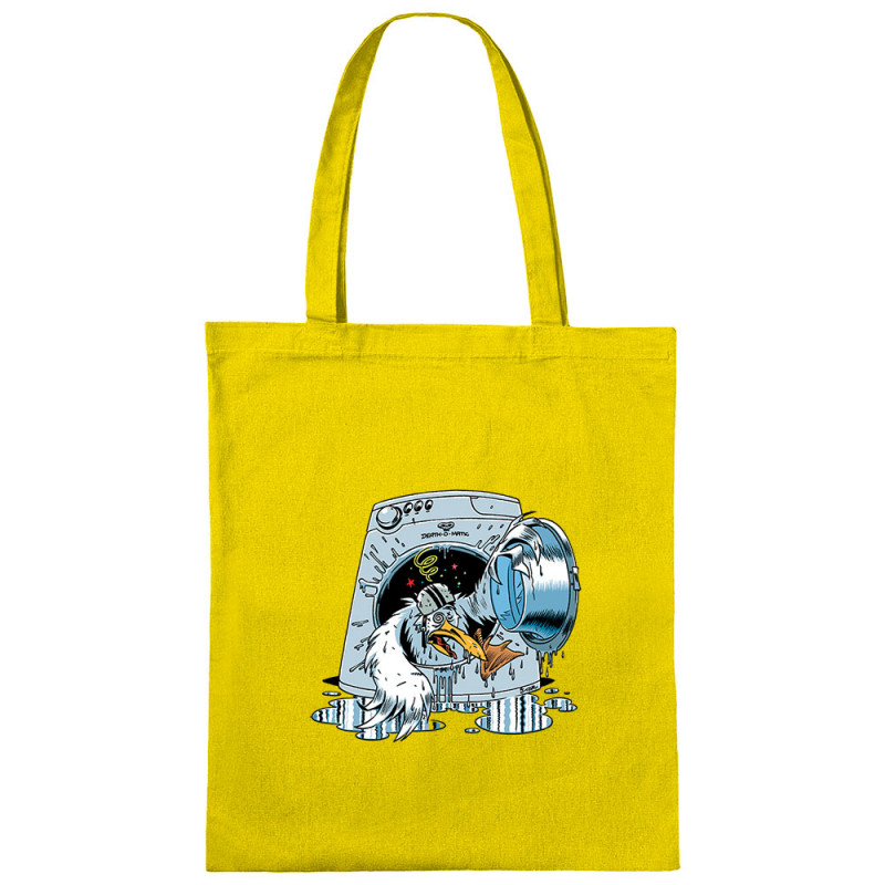 Sac shopping en toile jaune Goéland Death-o-matic (Goéland,Animaux)