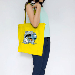 Sac shopping en toile jaune Goéland Death-o-matic (Goéland,Animaux)