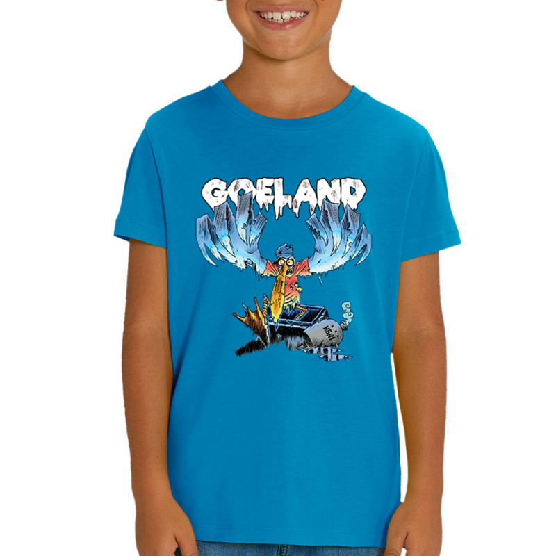 T-shirt enfant coton bio bleu azur Goéland H5N1 (Goéland,Animaux)