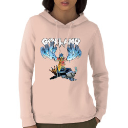 Sweat femme à capuche coton bio rose clair Goéland H5N1 (Goéland,Animaux)