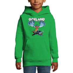 Sweat enfant à capuche vert prairie Goéland H5N1 (Goéland,Animaux)