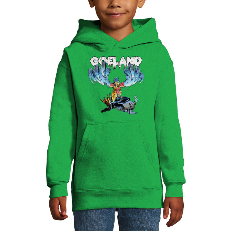 Sweat enfant à capuche vert prairie Goéland H5N1 (Goéland,Animaux)