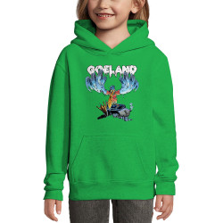 Sweat enfant à capuche vert prairie Goéland H5N1 (Goéland,Animaux)