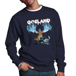Sweat homme col rond bleu marine Goéland H5N1 (Goéland,Animaux)