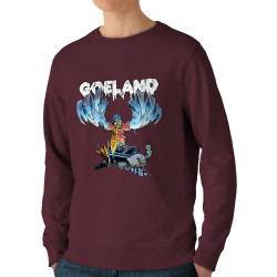 Sweat homme bio col rond bordeaux Goéland H5N1 (Goéland,Animaux)