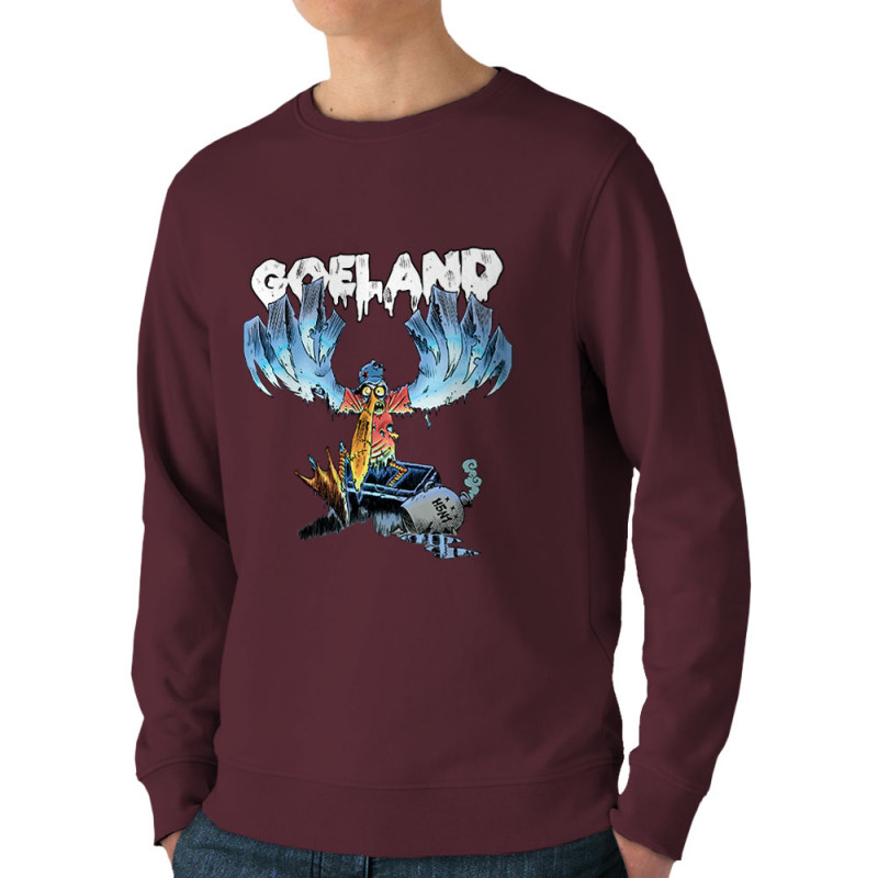 Sweat homme bio col rond bordeaux Goéland H5N1 (Goéland,Animaux)
