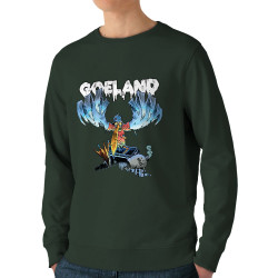 Sweat homme bio col rond vert foncé Goéland H5N1 (Goéland,Animaux)