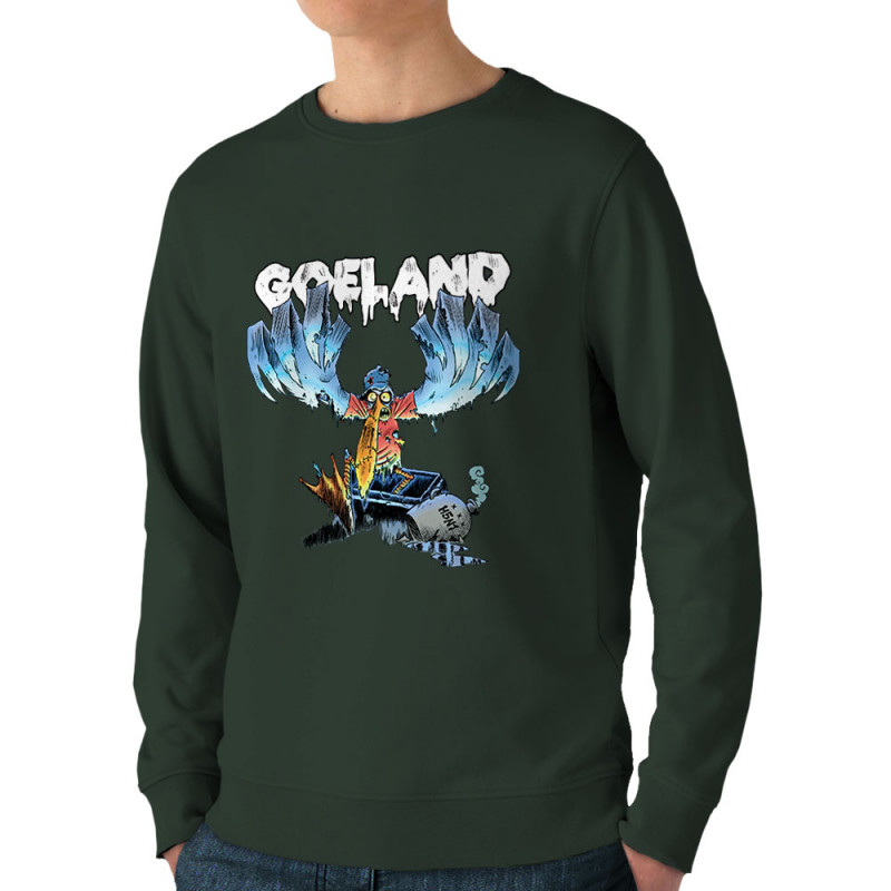 Sweat homme bio col rond vert foncé Goéland H5N1 (Goéland,Animaux)